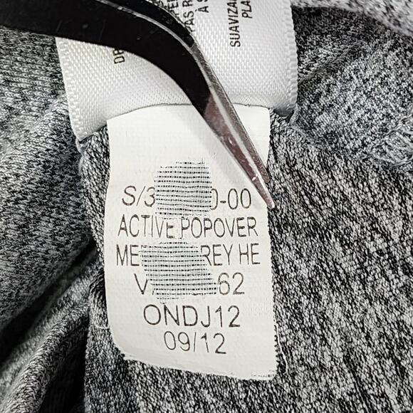 Old Navy Active Top Women M Heathered Gray Popover Thumbholes Workout Athleisure - Picture 9 of 12